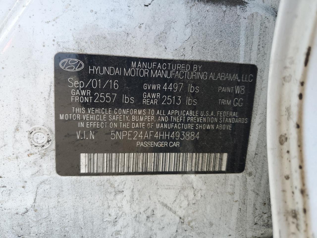 2017 HYUNDAI SONATA
