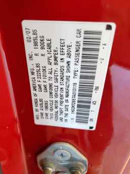 2007 HONDA ACCORD