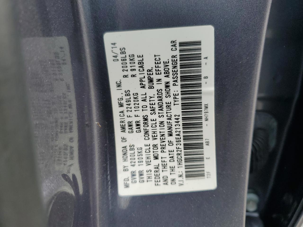 2014 HONDA ACCORD