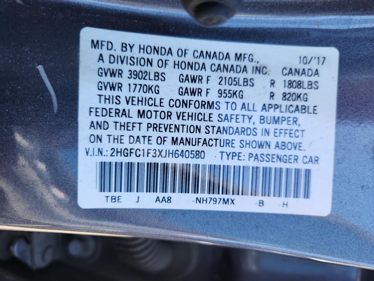 2018 HONDA CIVIC