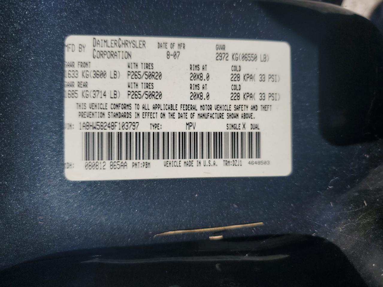 2008 CHRYSLER Aspen
