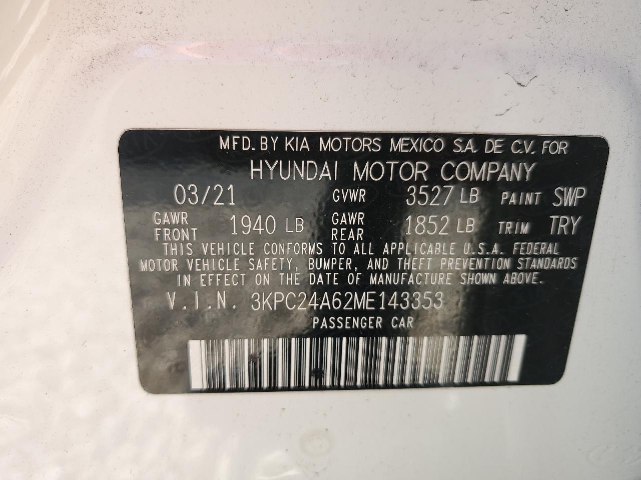 2021 HYUNDAI ACCENT