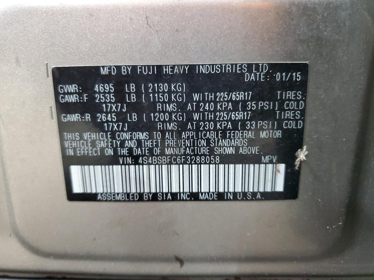 2015 SUBARU Outback