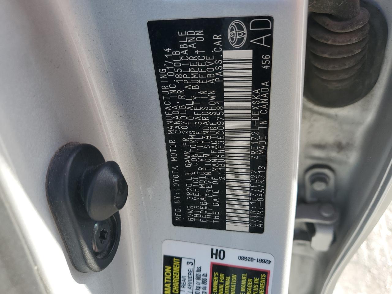 2014 TOYOTA COROLLA