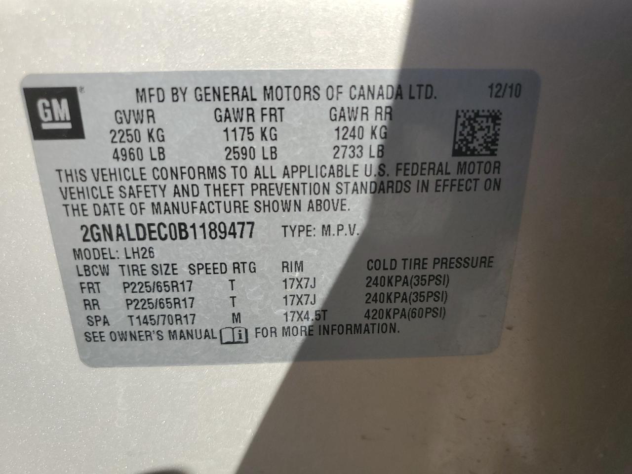 2011 CHEVROLET EQUINOX