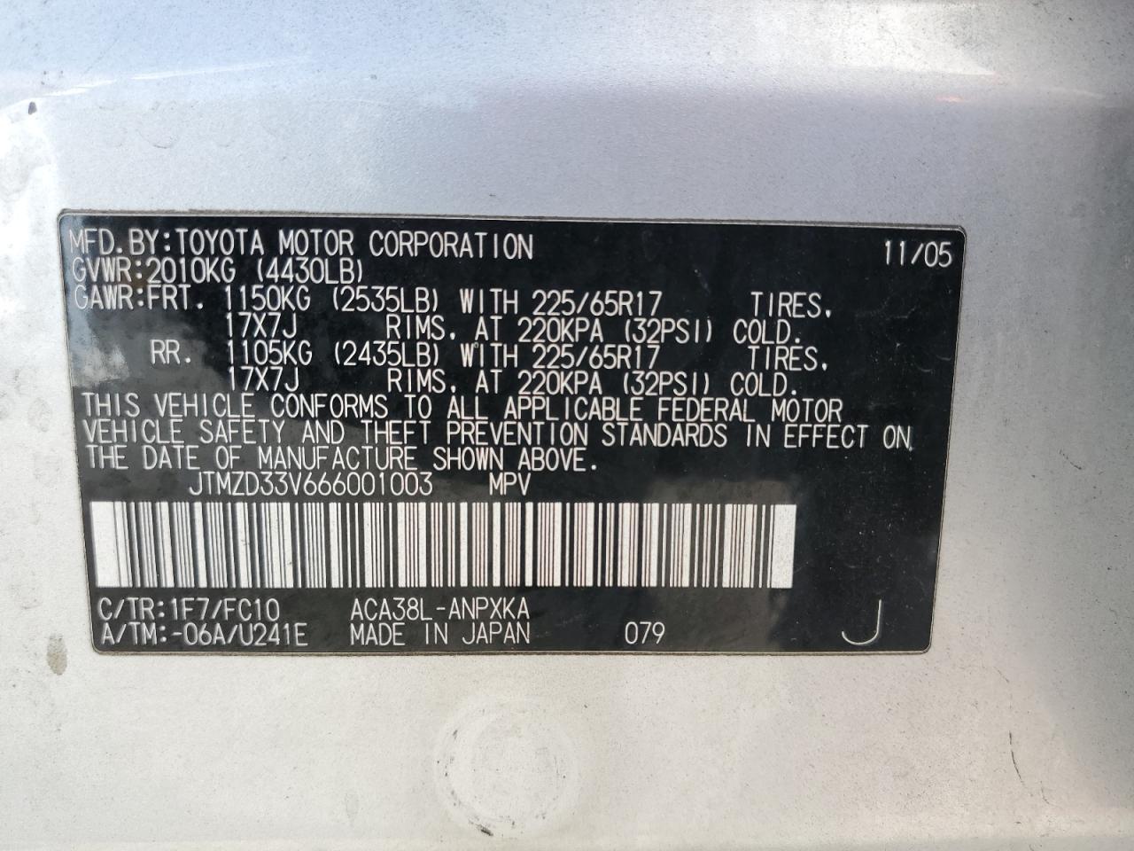 2006 TOYOTA RAV4