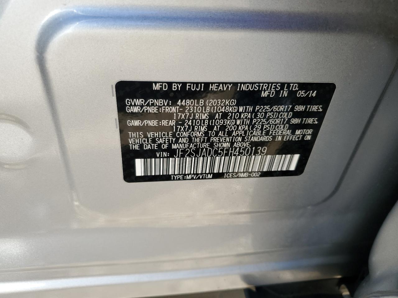 2015 SUBARU FORESTER