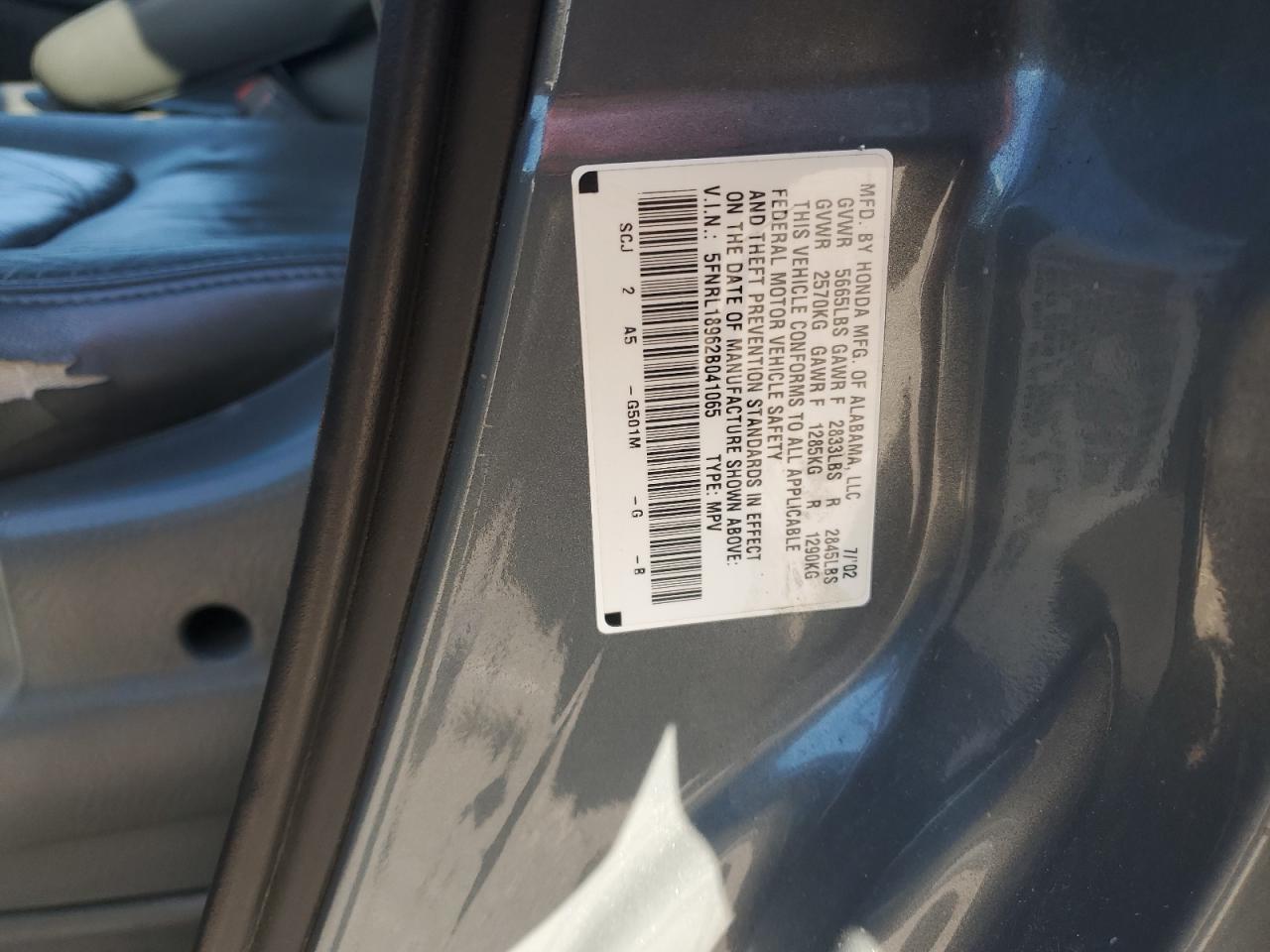 2002 HONDA ODYSSEY
