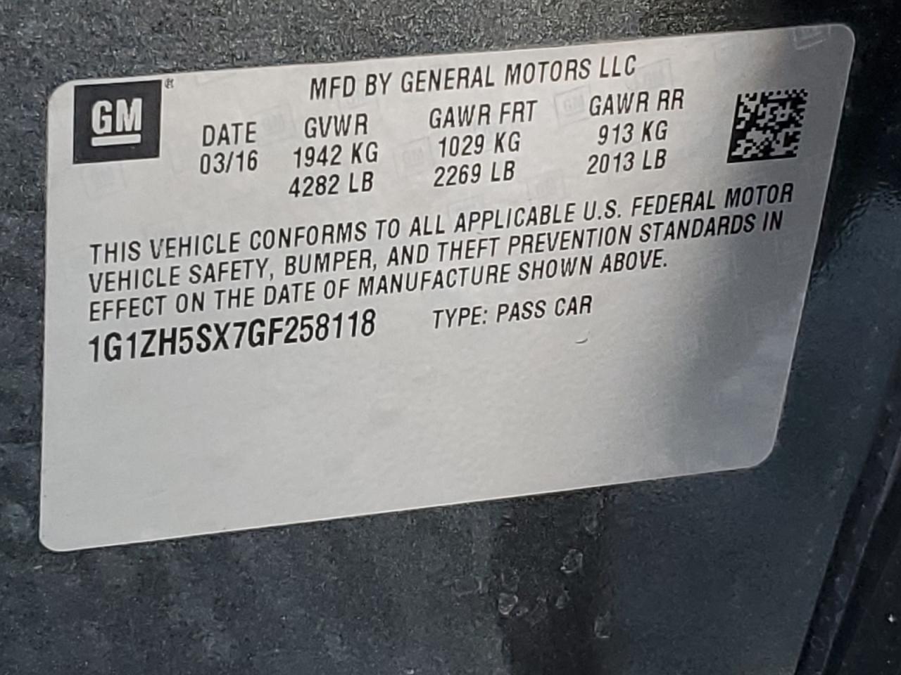 2016 CHEVROLET MALIBU