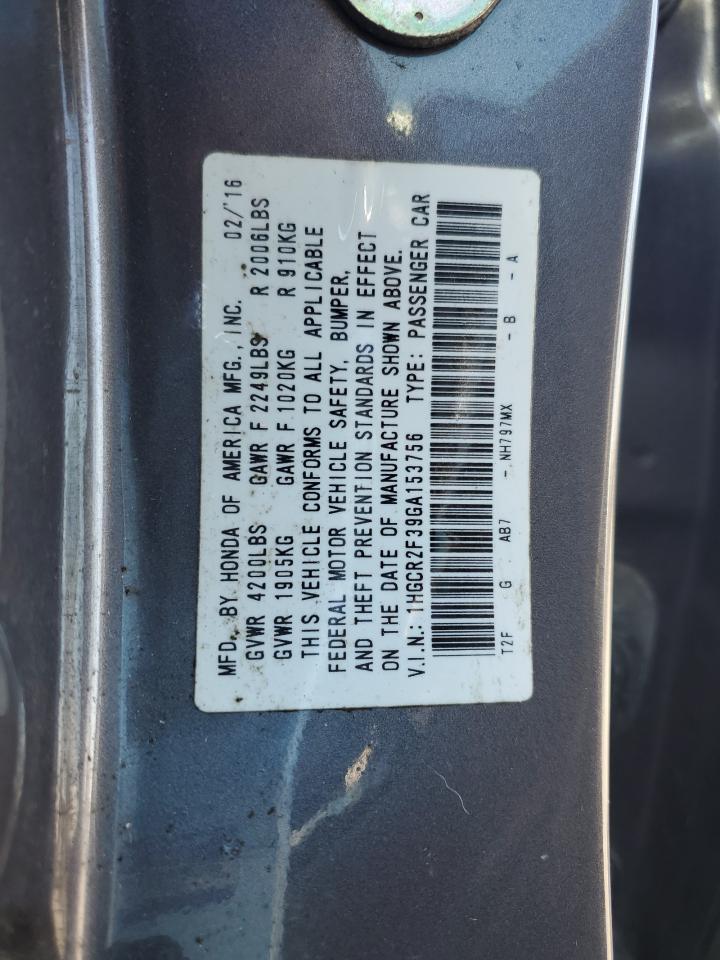 2016 HONDA ACCORD