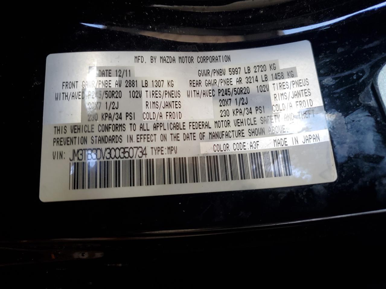2012 MAZDA CX-9