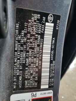 2012 TOYOTA CAMRY