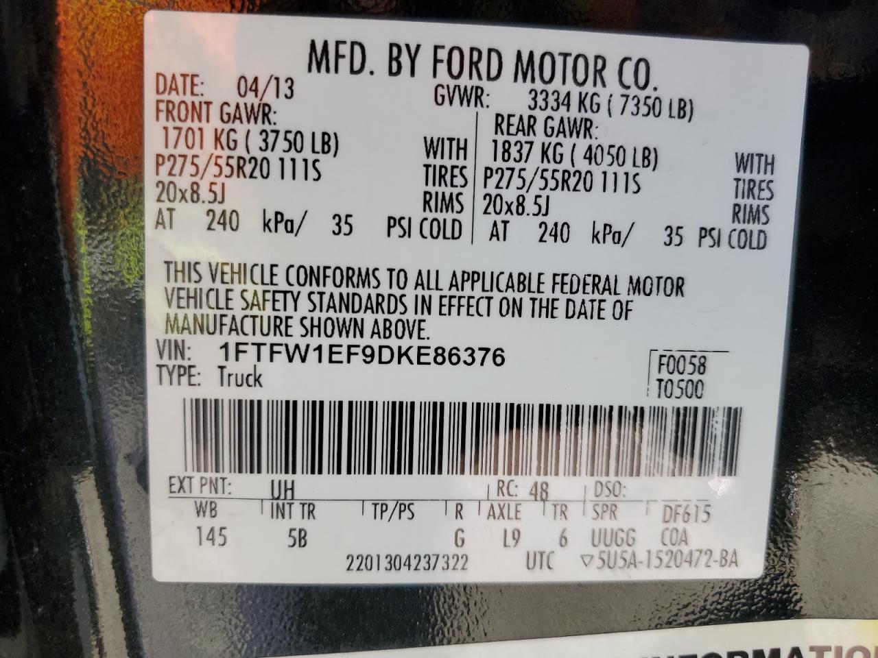 2013 FORD F-150 Lightning