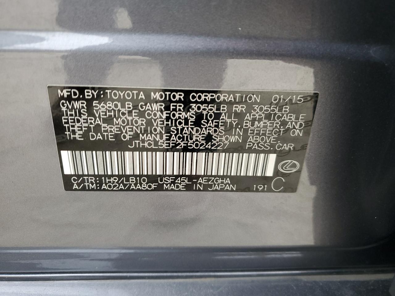 2015 LEXUS LS 460