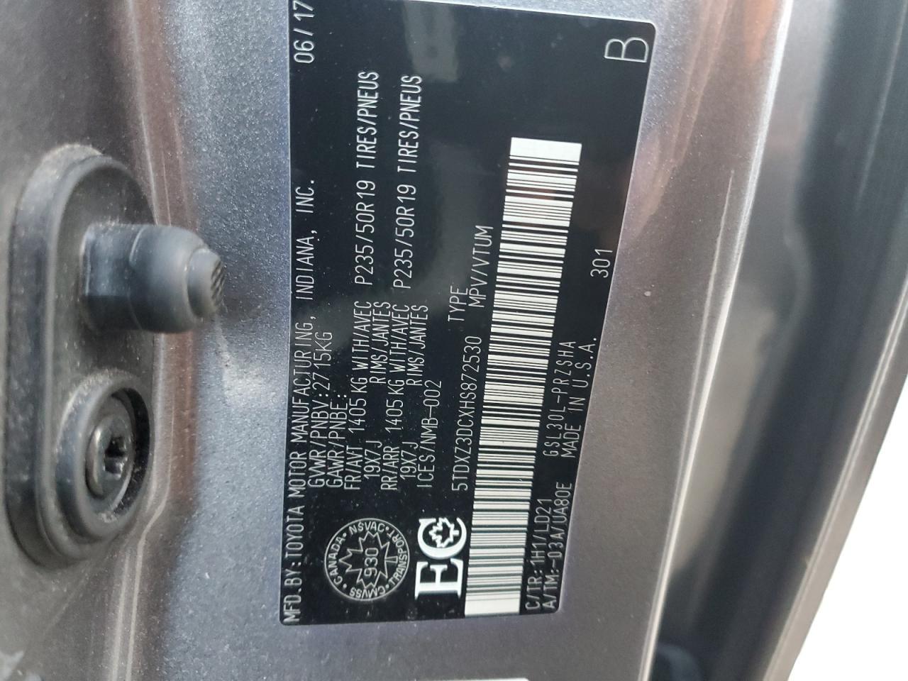 2017 TOYOTA SIENNA