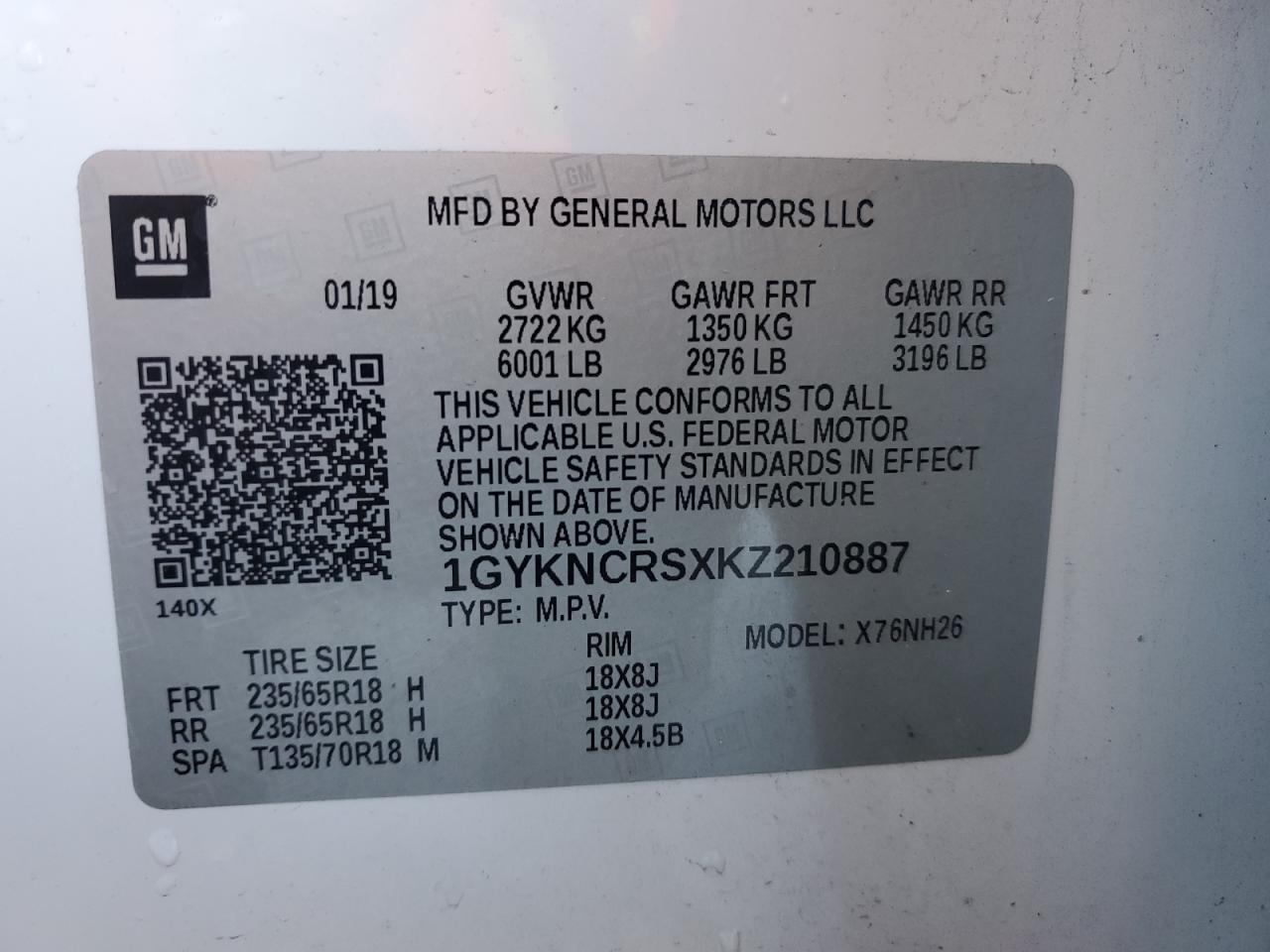 2019 CADILLAC XT5