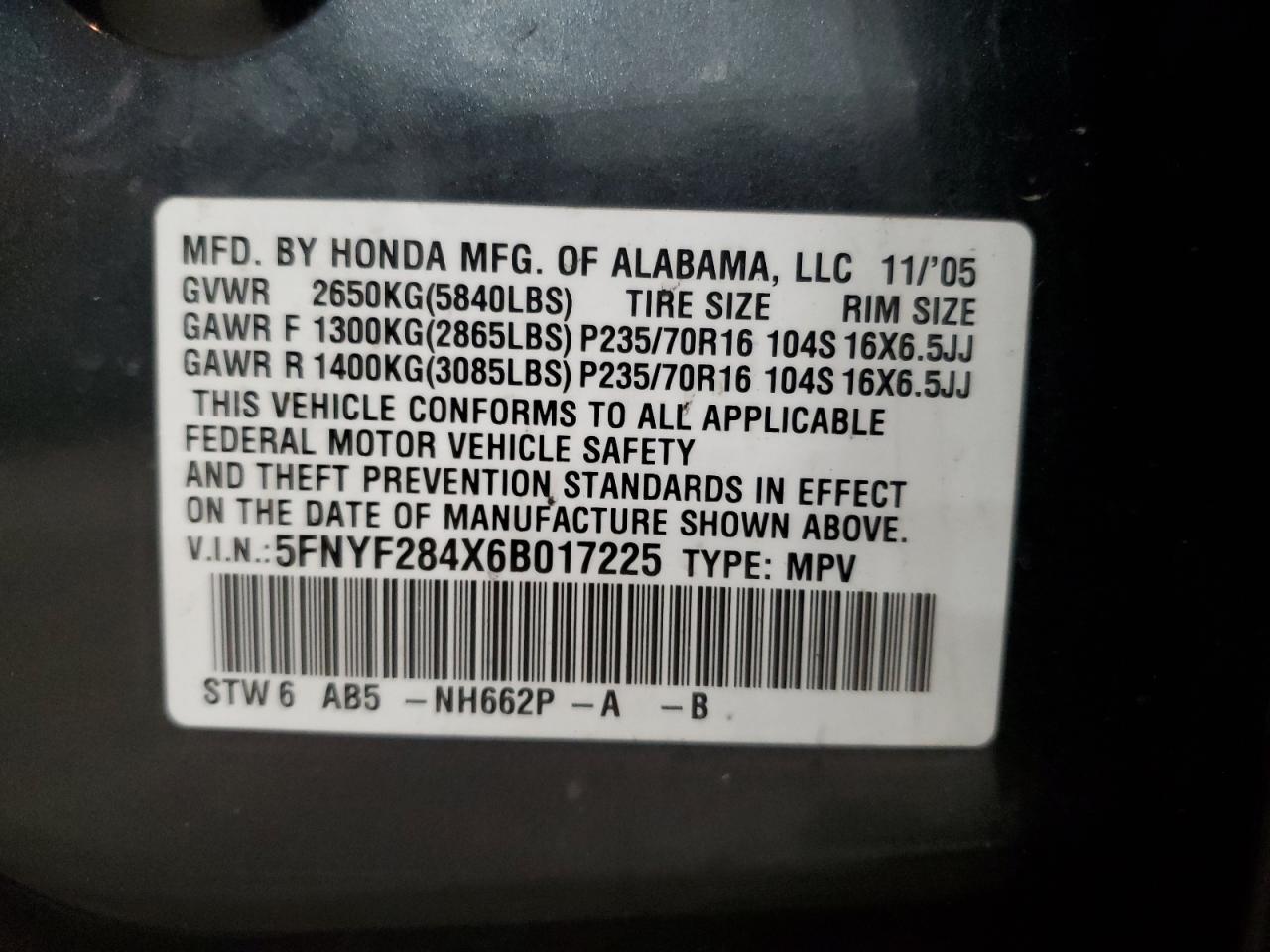2006 HONDA PILOT