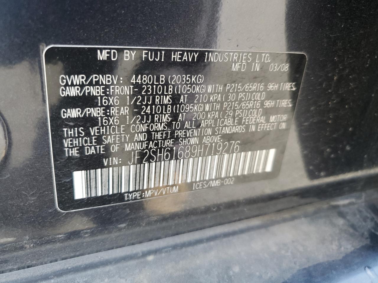2009 SUBARU FORESTER