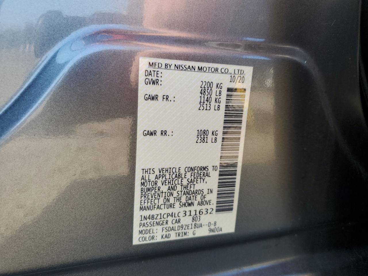 2020 NISSAN LEAF