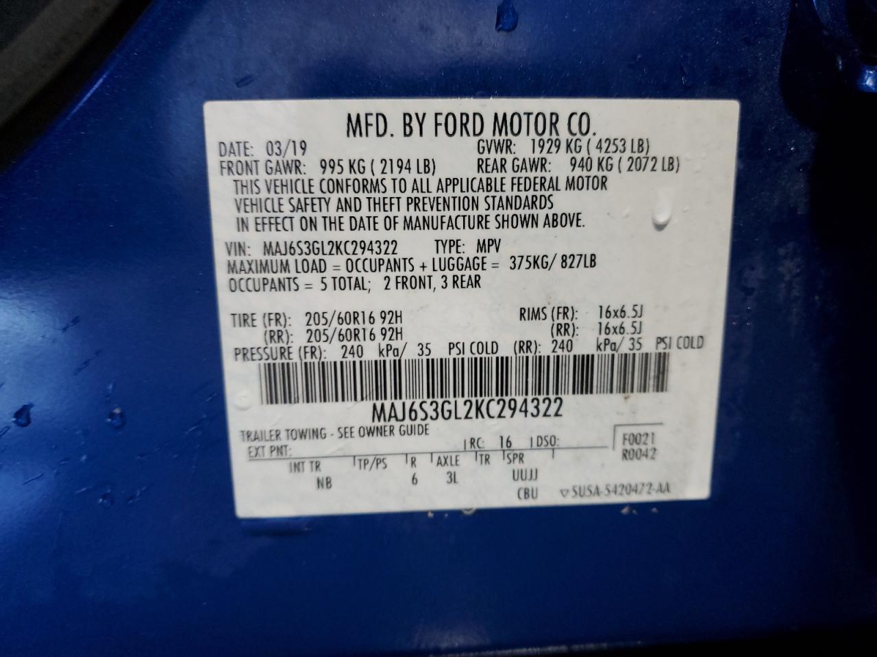 2019 FORD EcoSport