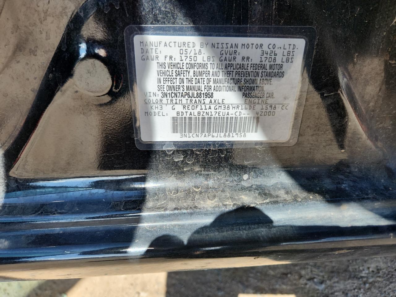 2018 NISSAN VERSA