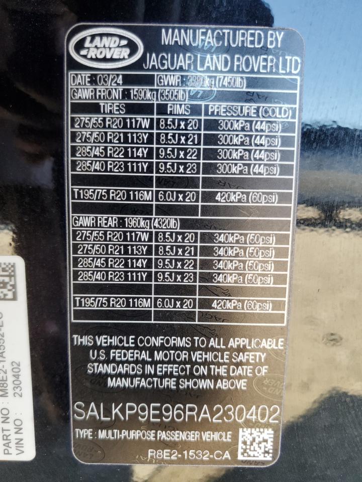 2024 LAND ROVER RANGE ROVER