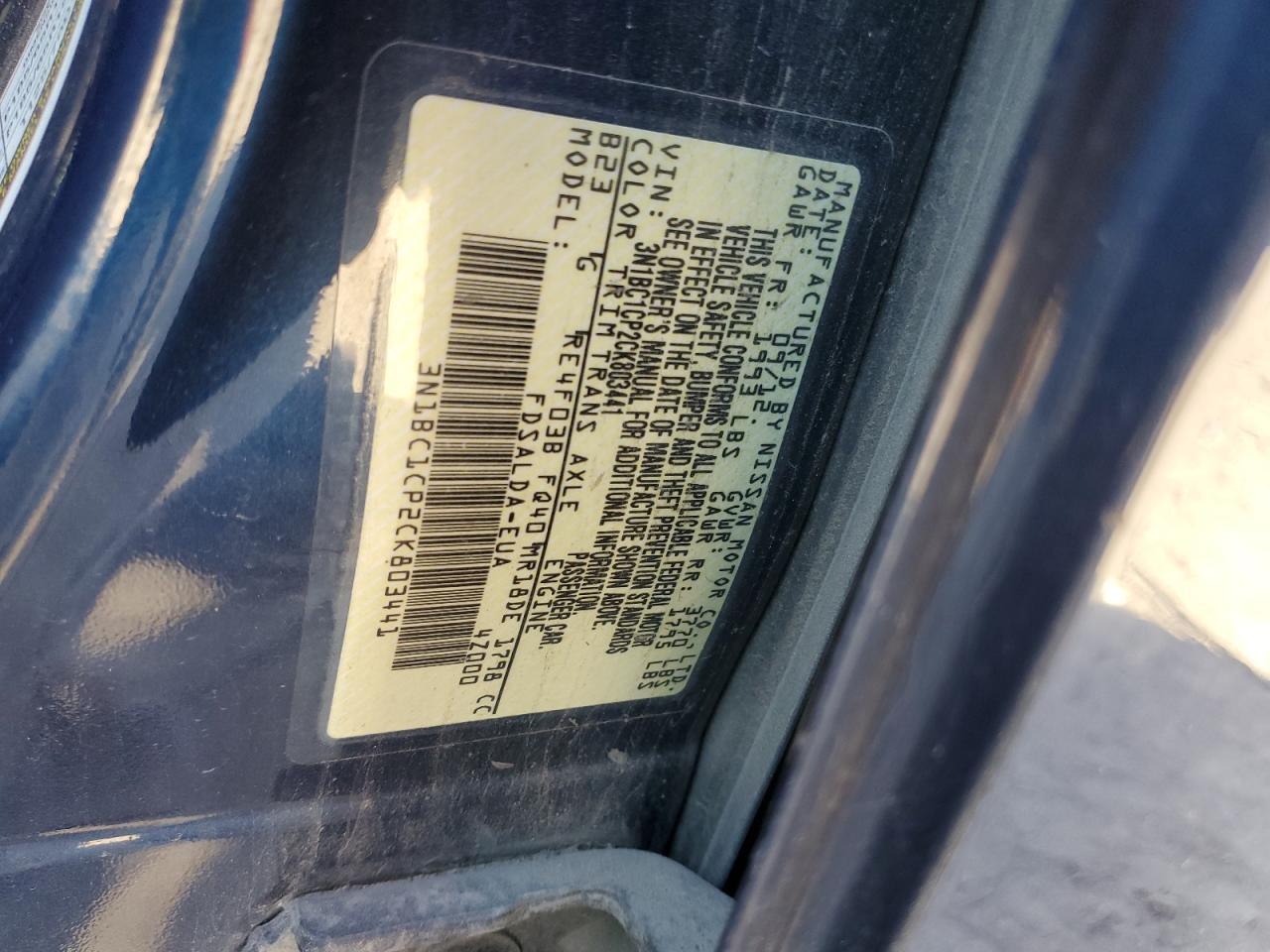 2012 NISSAN VERSA