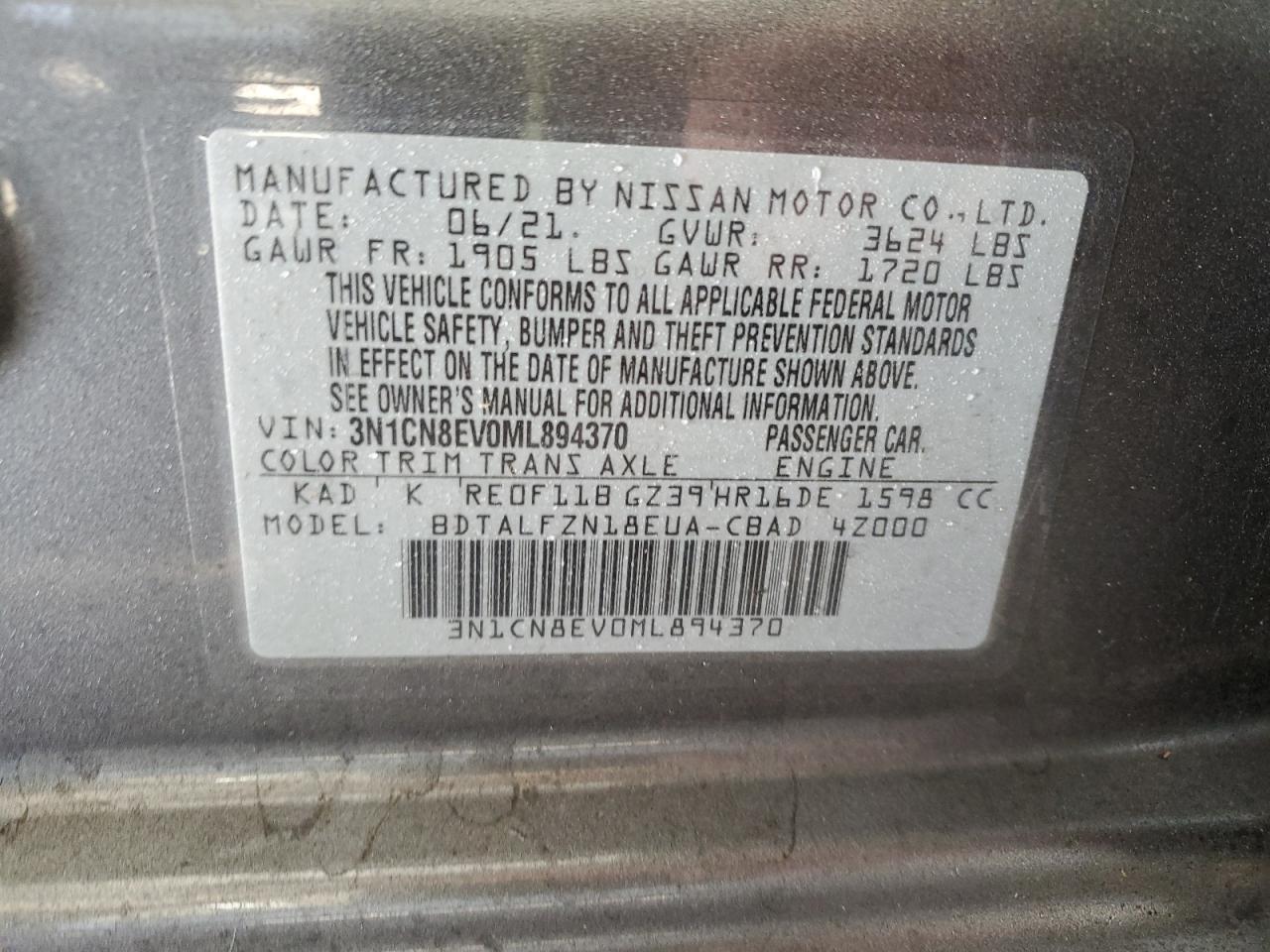 2021 NISSAN VERSA
