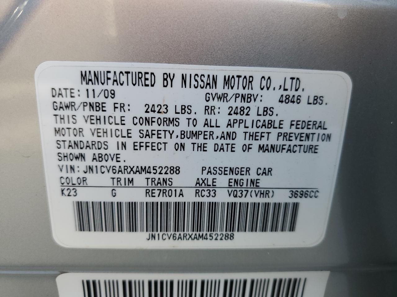 2010 INFINITI G37