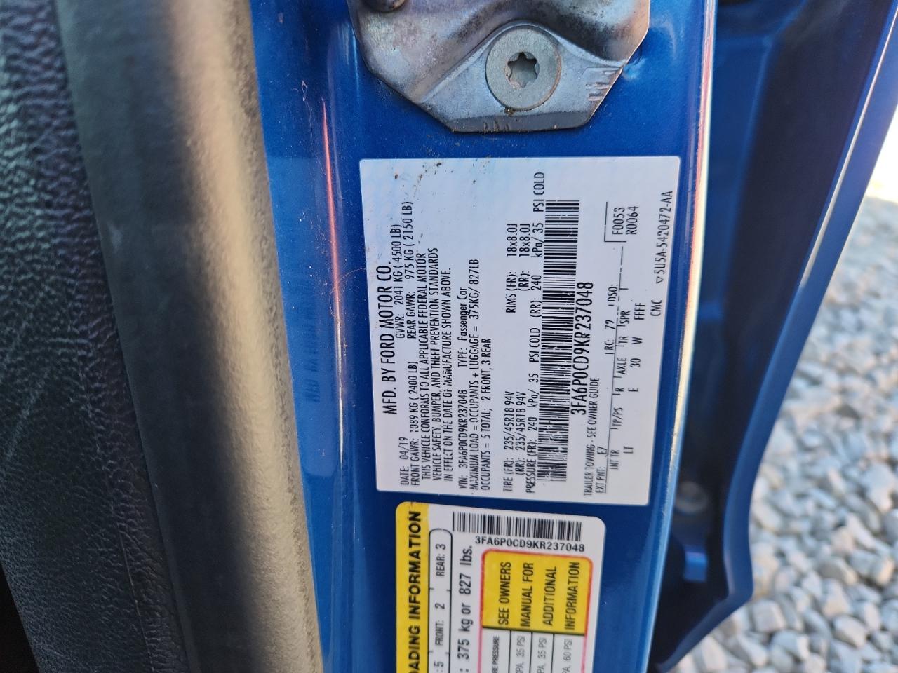 2019 FORD FUSION