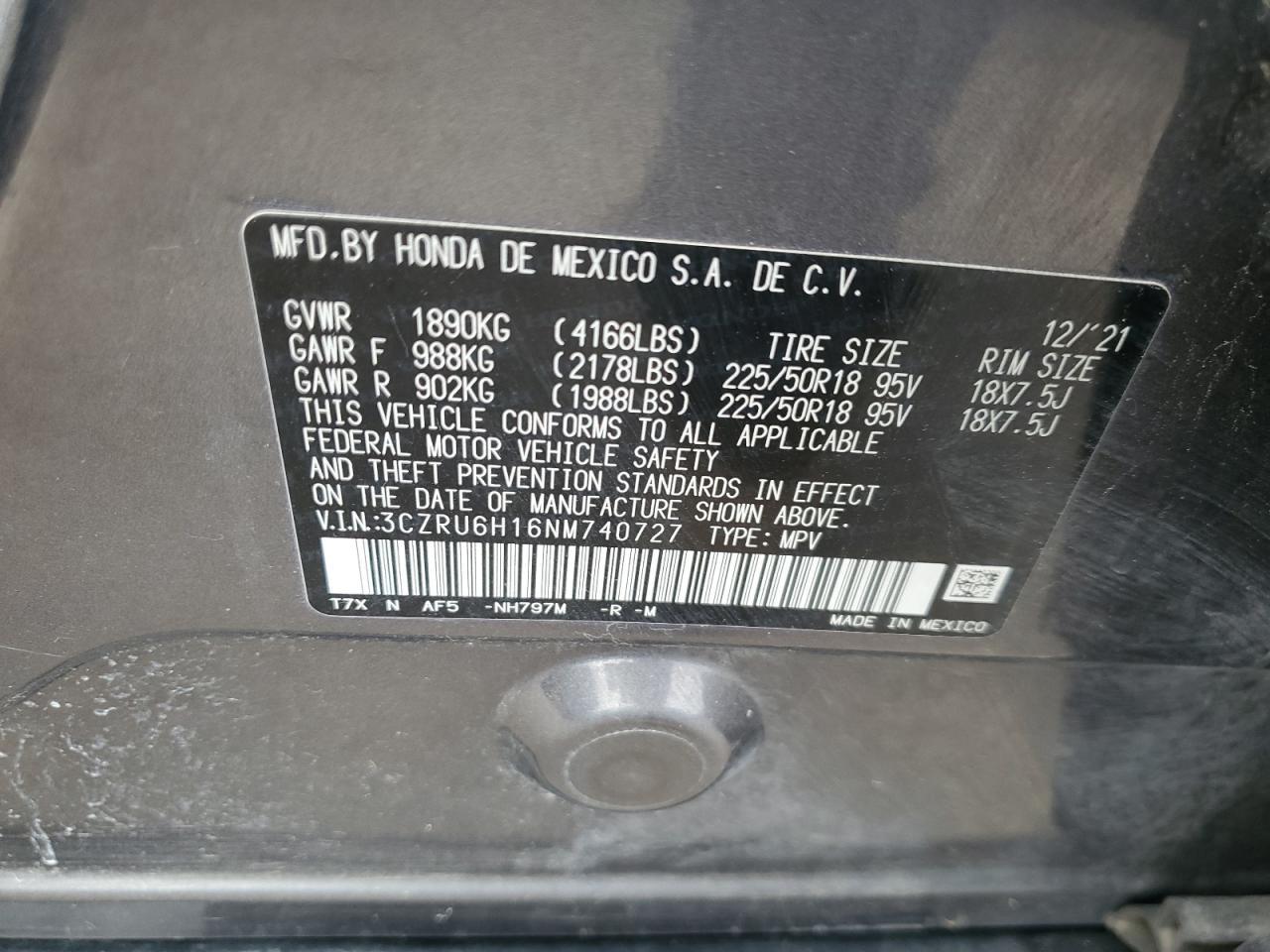 2022 HONDA HR-V