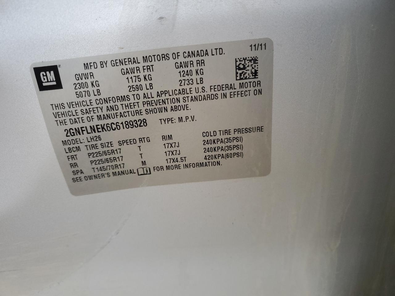 2012 CHEVROLET EQUINOX
