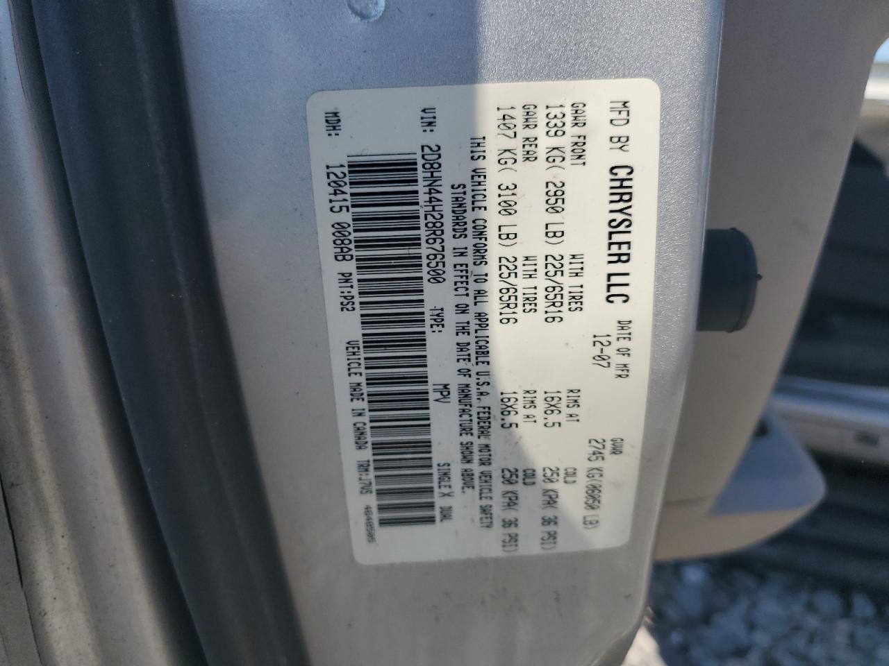 2008 DODGE GRAND CARAVAN