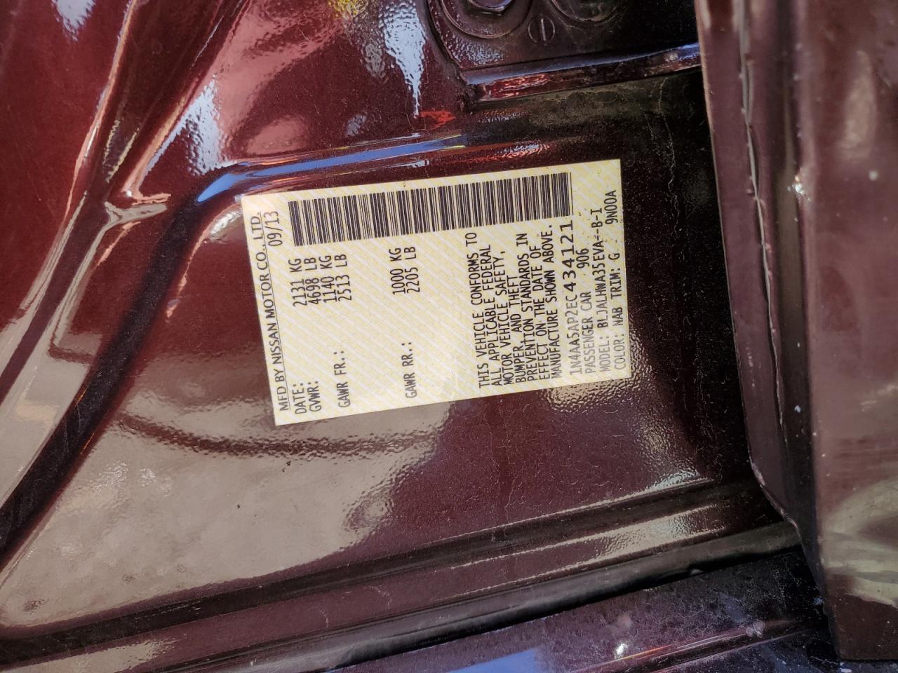 2014 NISSAN Maxima