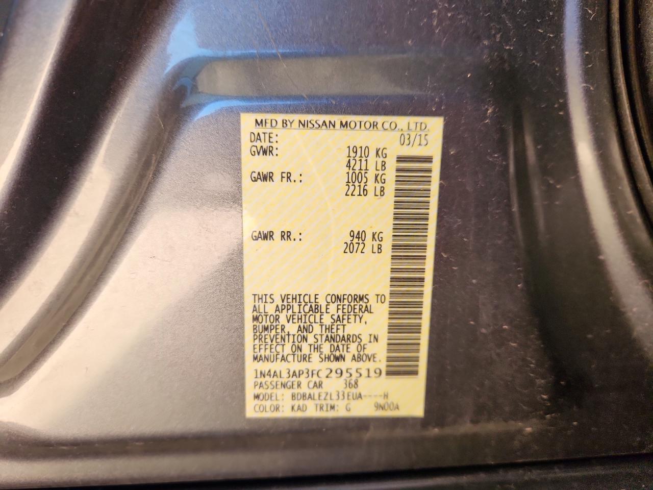 2015 NISSAN ALTIMA