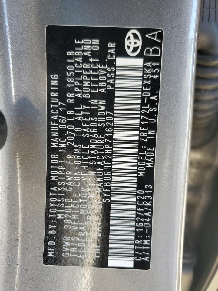 2017 TOYOTA COROLLA