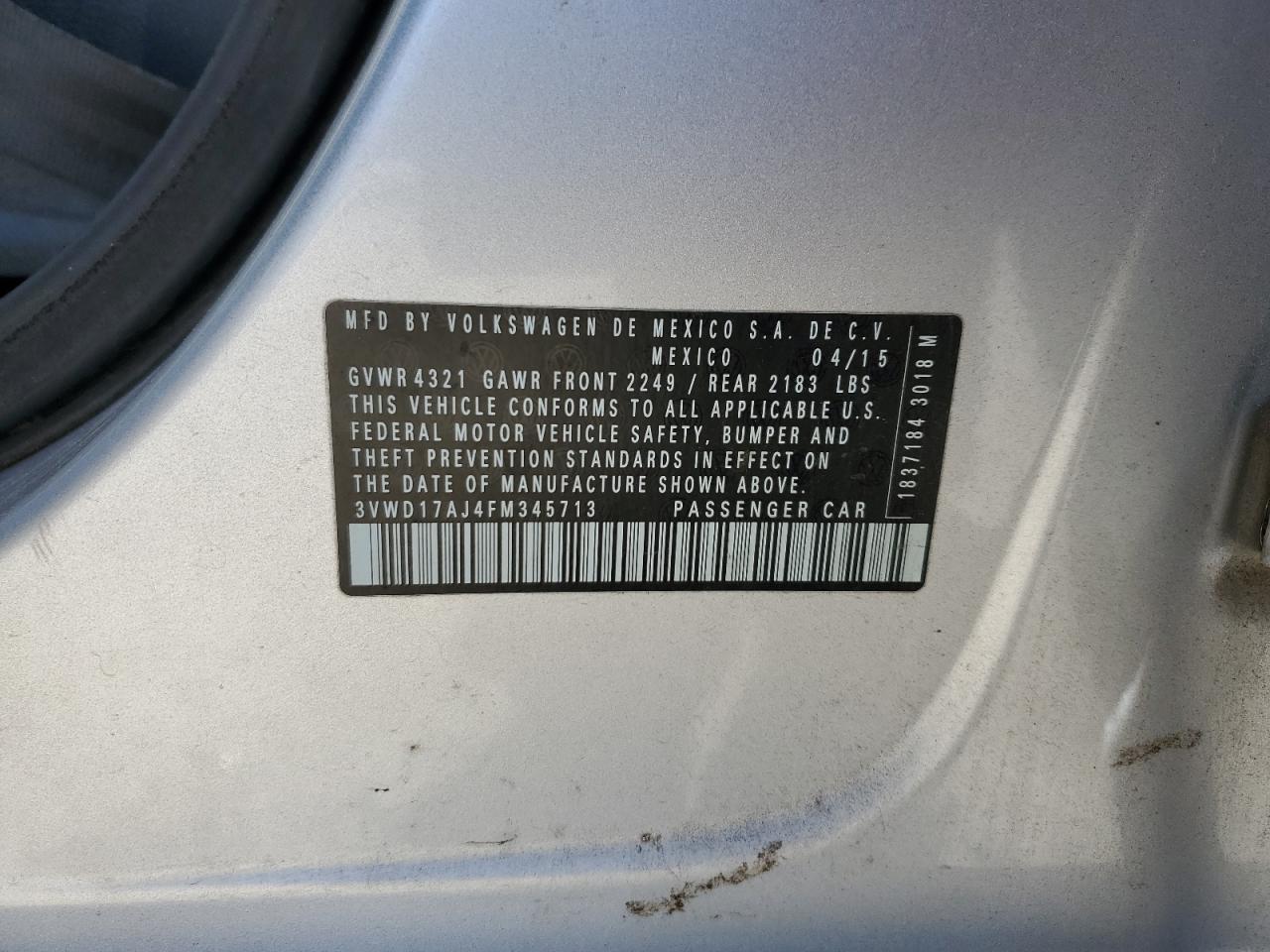 2015 VOLKSWAGEN JETTA