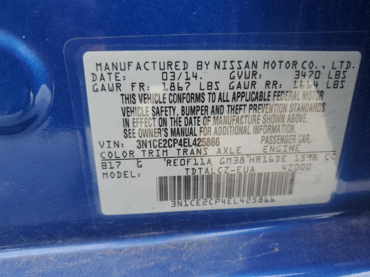 2014 NISSAN Versa Note