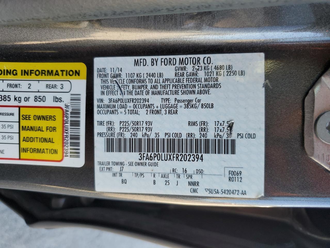 2015 FORD FUSION