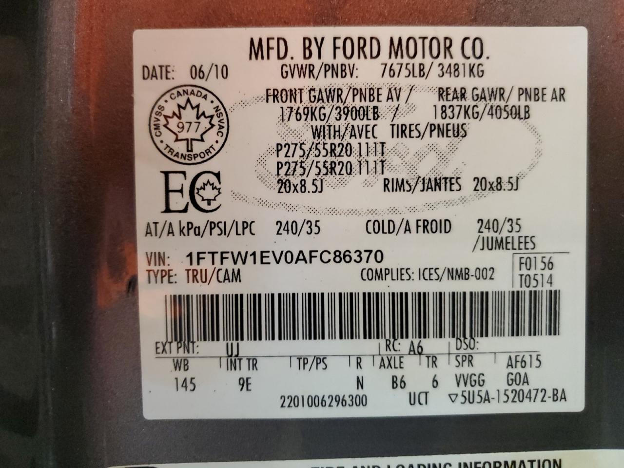 2010 FORD F-150