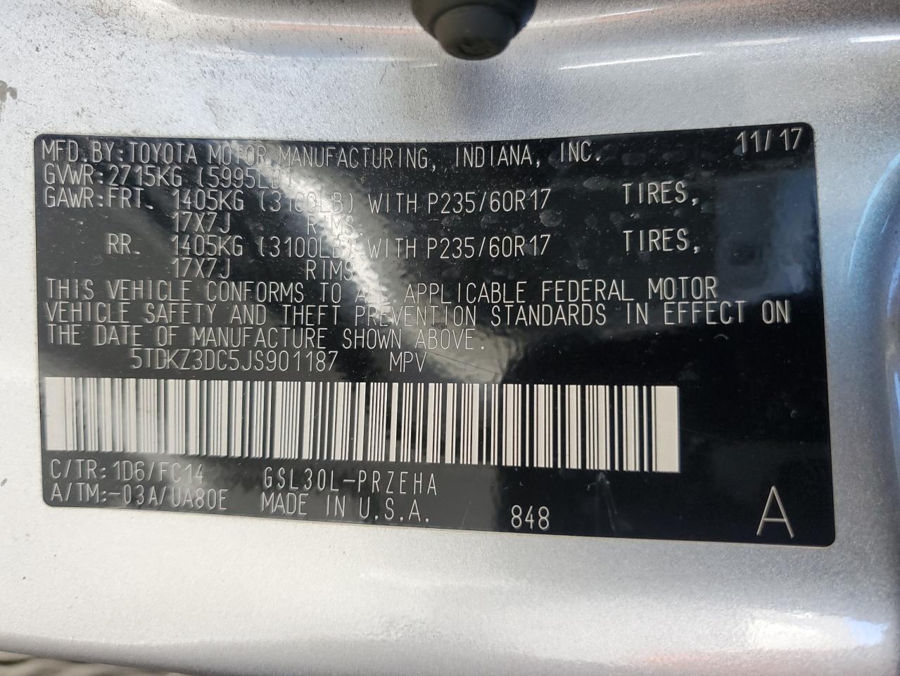 2018 TOYOTA SIENNA