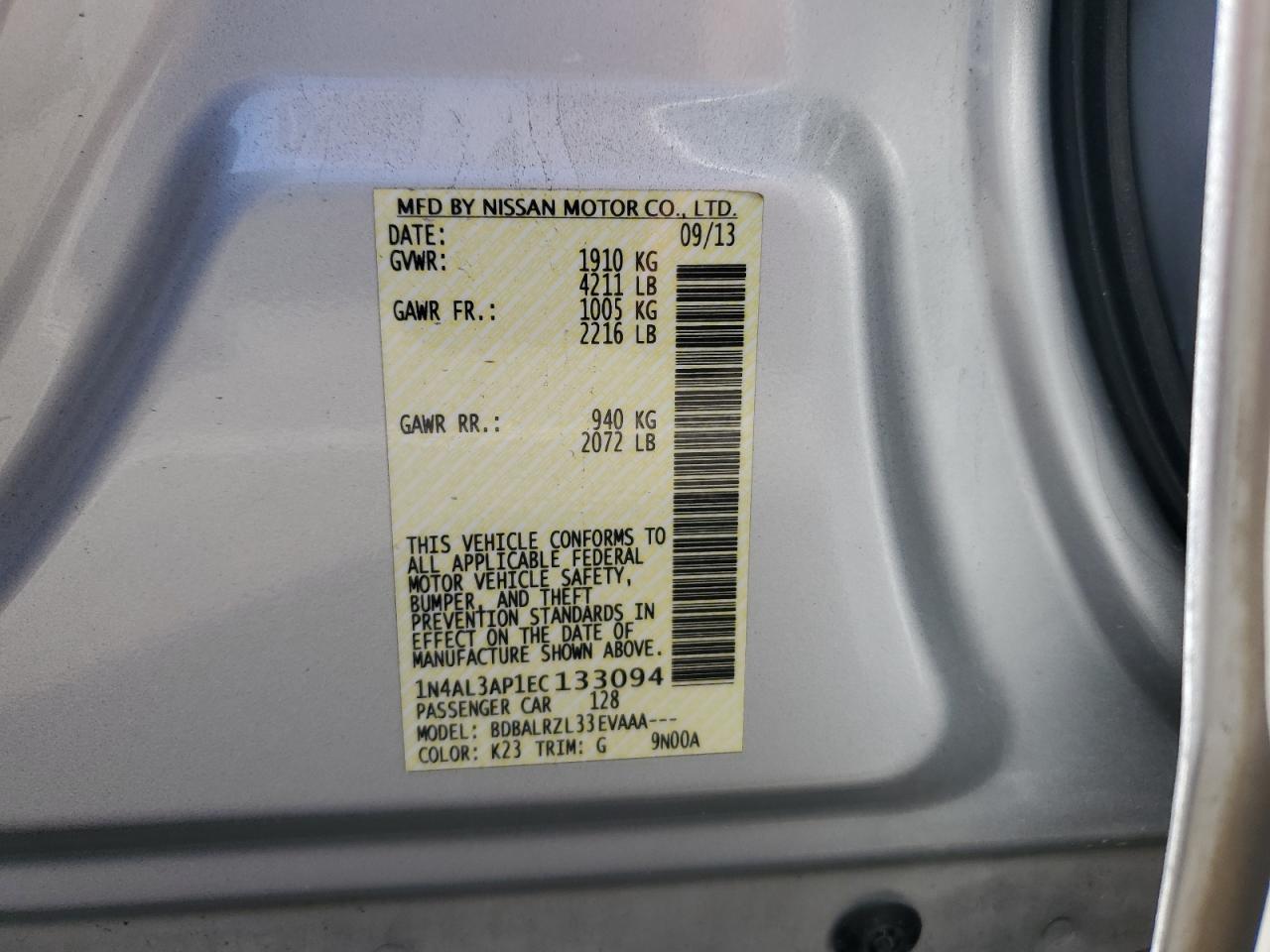 2014 NISSAN ALTIMA