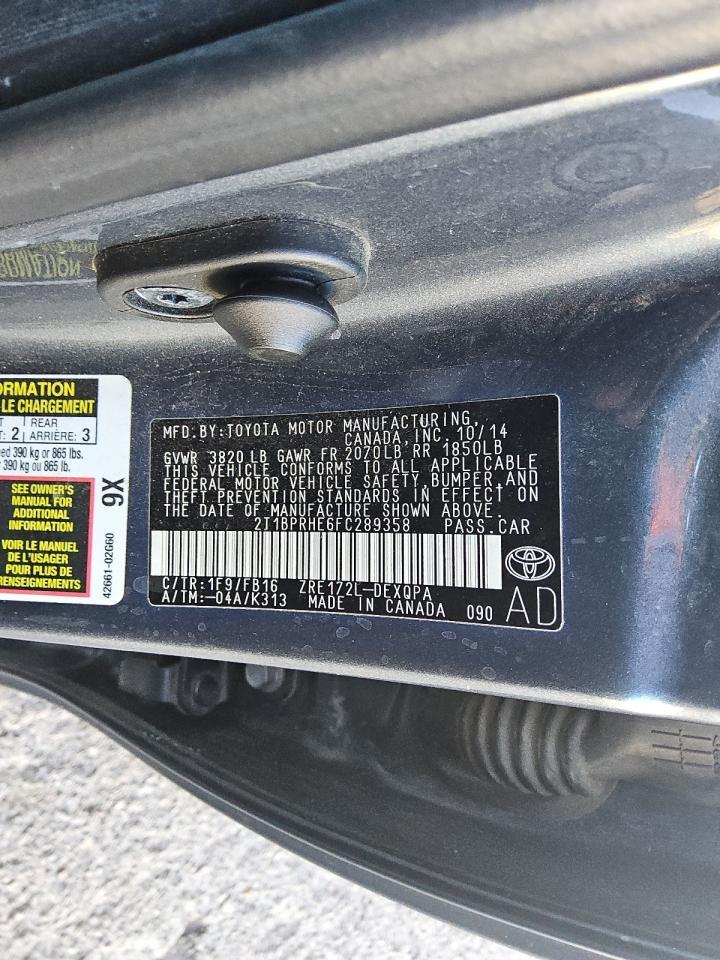 2015 TOYOTA COROLLA