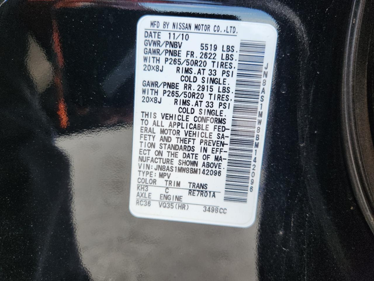 2011 INFINITI FX35