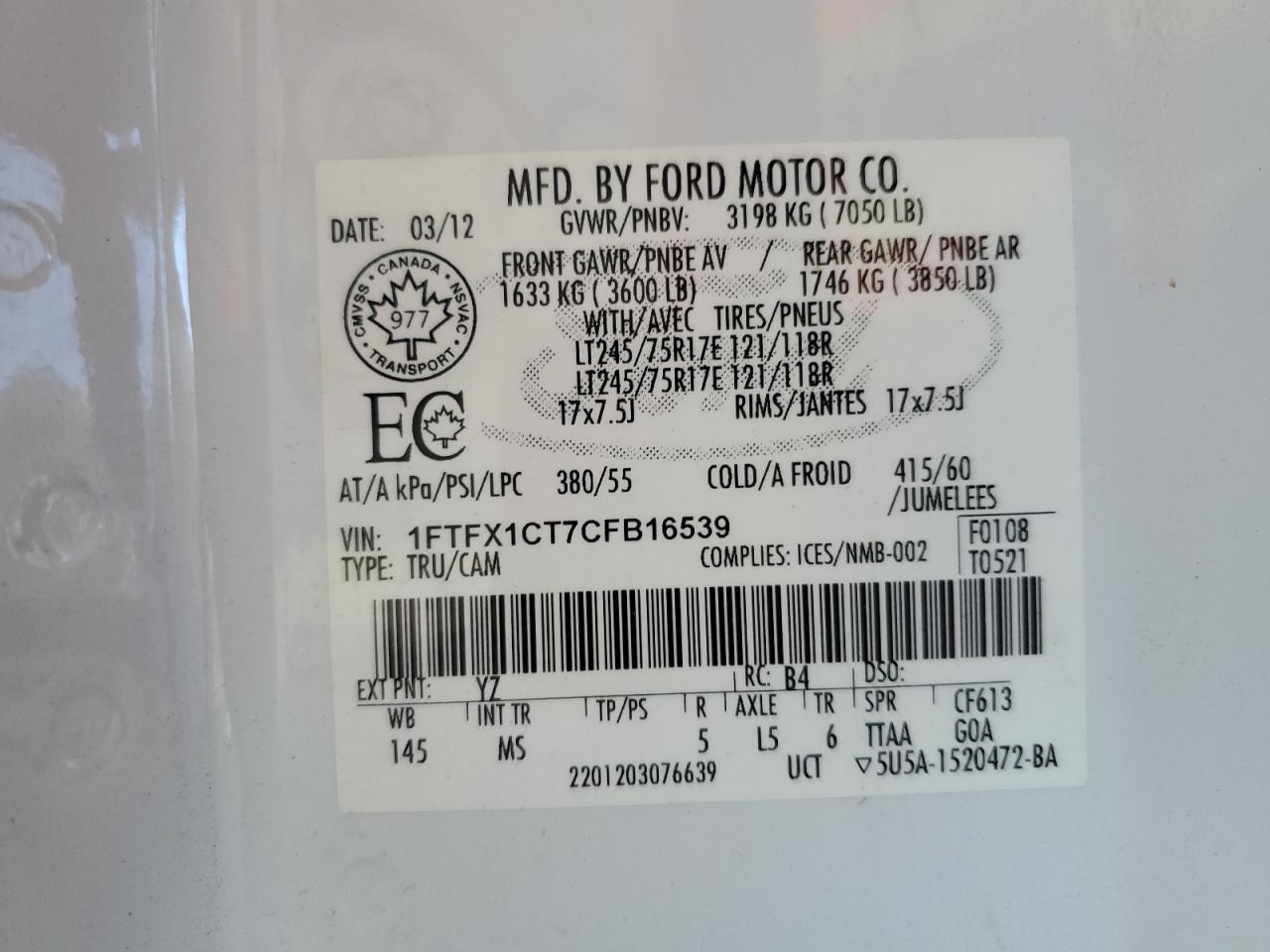 2012 FORD F-150