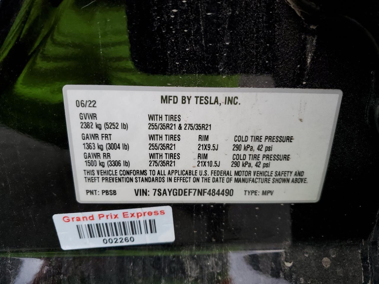 2022 TESLA MODEL Y
