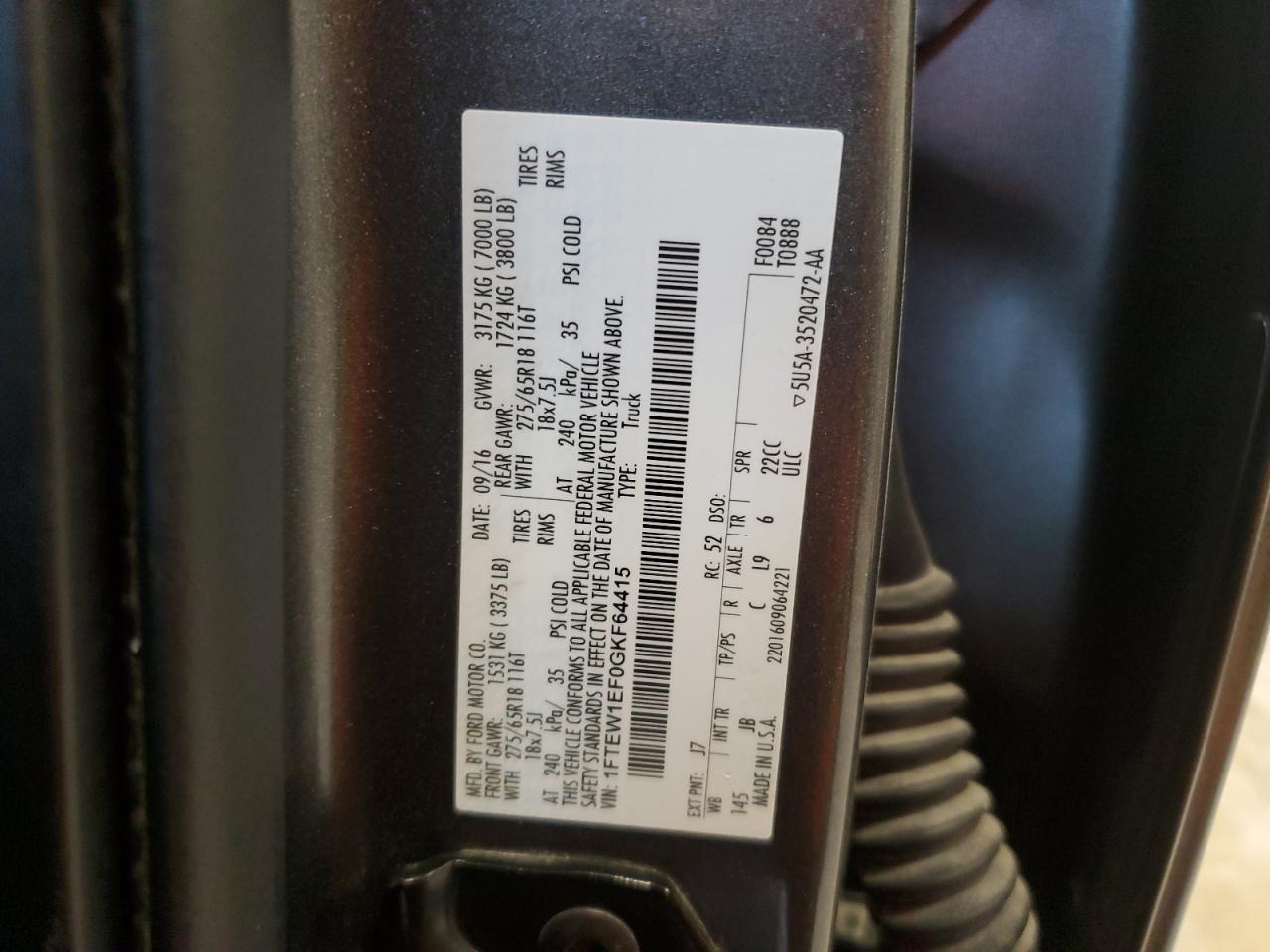 2016 FORD F-150