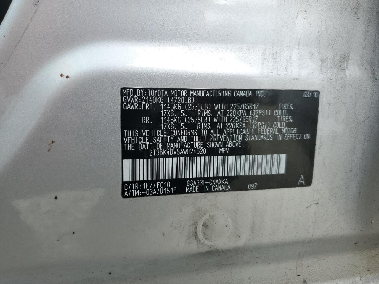 2010 TOYOTA RAV4