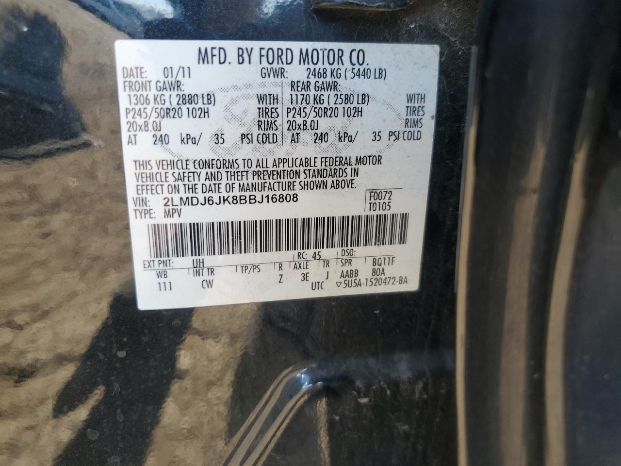 2011 LINCOLN MKX