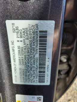2018 HONDA ACCORD